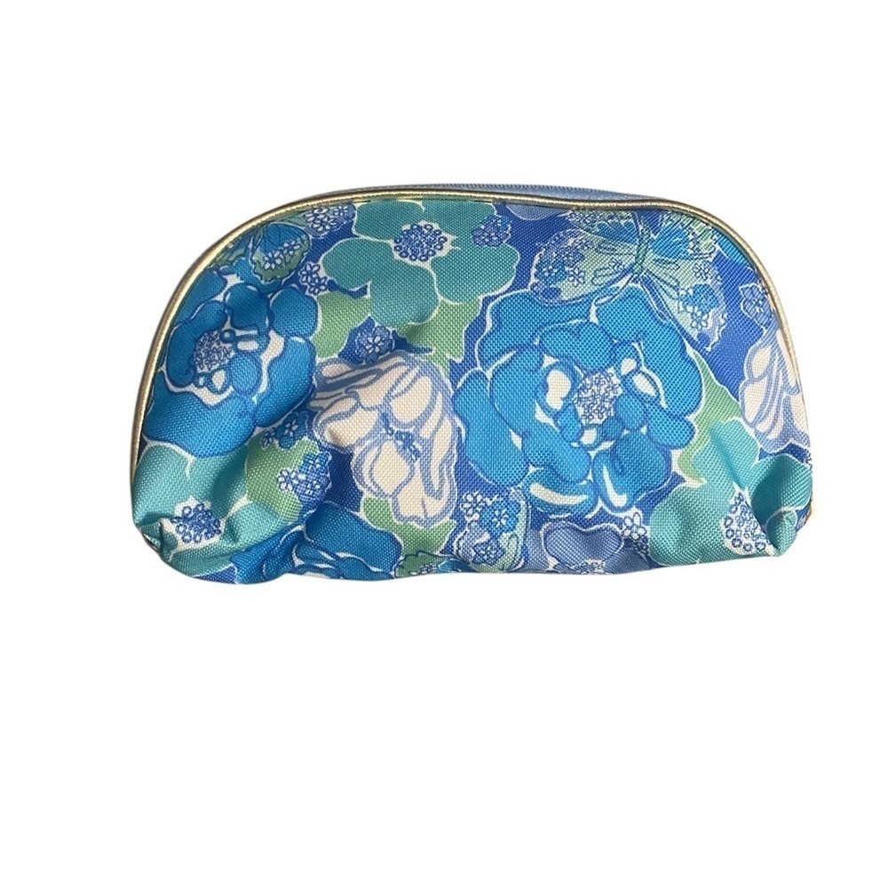 Lilly Pulitzer for Estée Lauder Floral Blue Patterned Makeup Bag - Picture 3 of 4